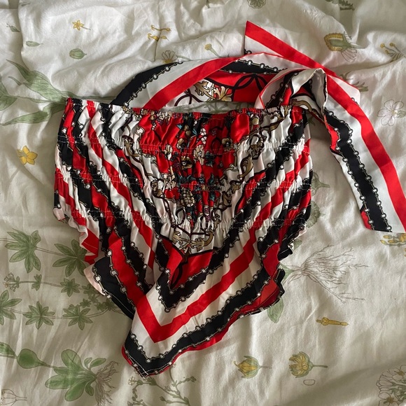 Silk backless bandana handkerchief top - Picture 2 of 4